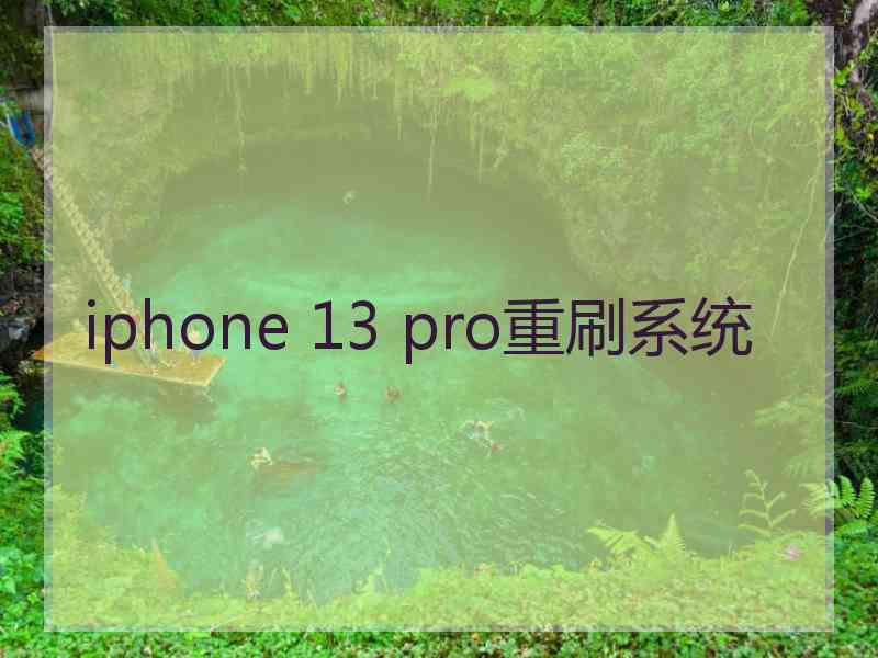 iphone 13 pro重刷系统