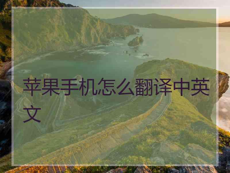 苹果手机怎么翻译中英文