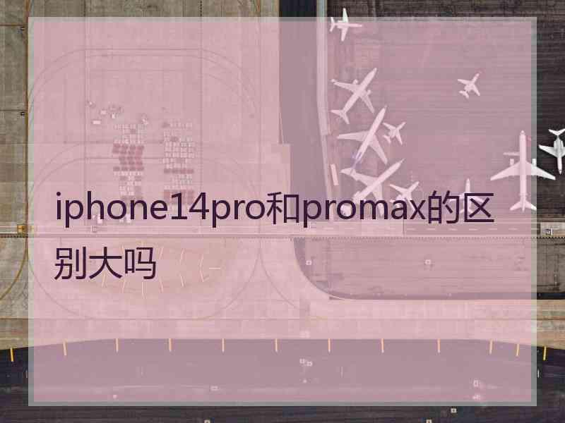 iphone14pro和promax的区别大吗