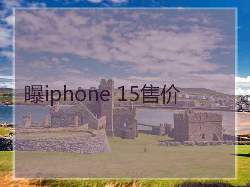 曝iphone 15售价