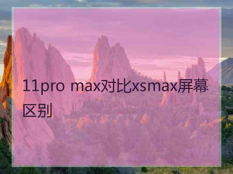 11pro max对比xsmax屏幕区别