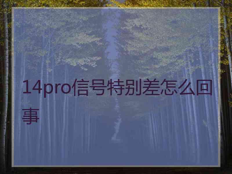 14pro信号特别差怎么回事