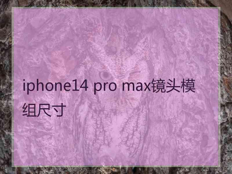 iphone14 pro max镜头模组尺寸