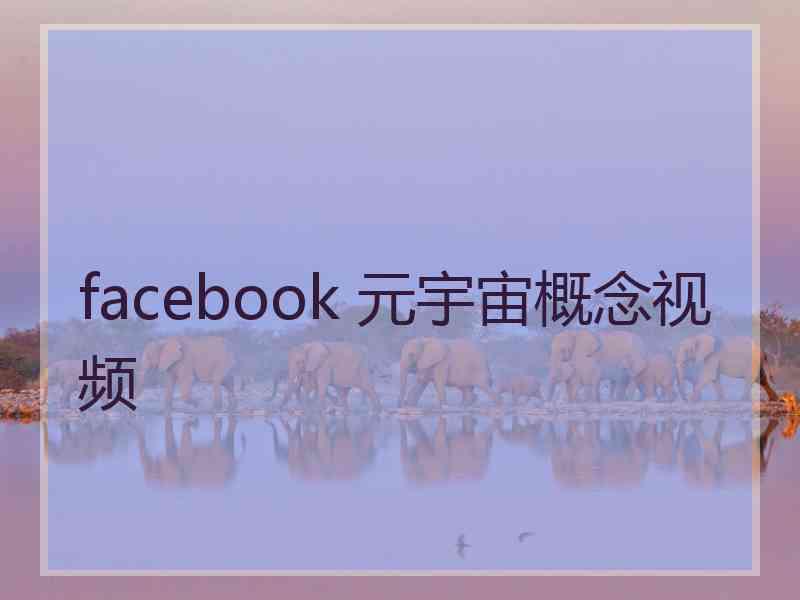 facebook 元宇宙概念视频