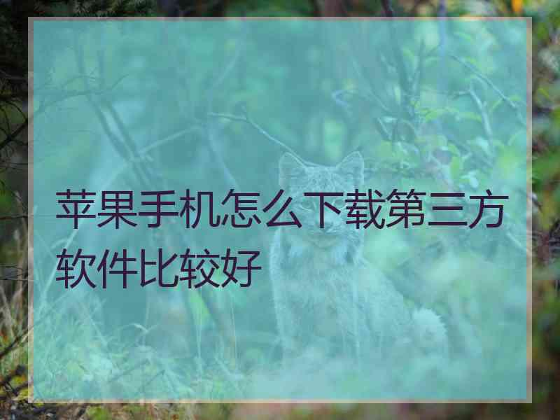 苹果手机怎么下载第三方软件比较好