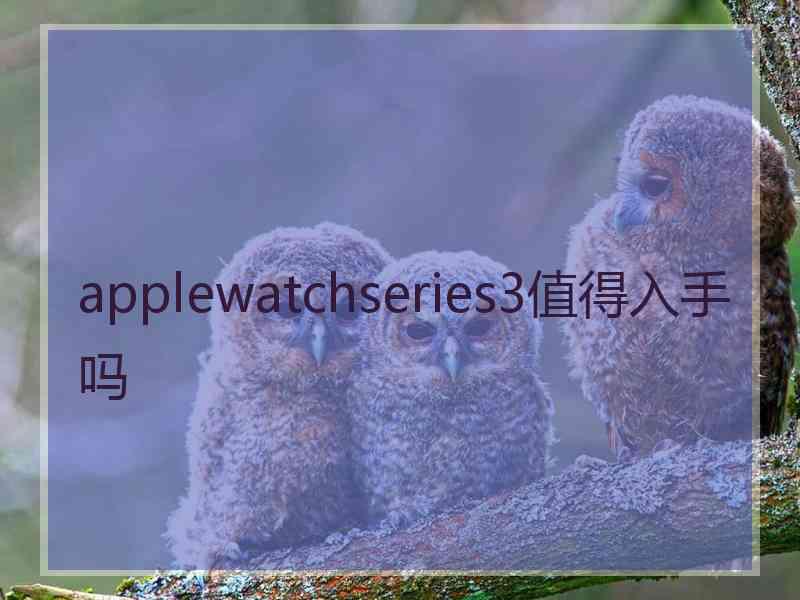 applewatchseries3值得入手吗