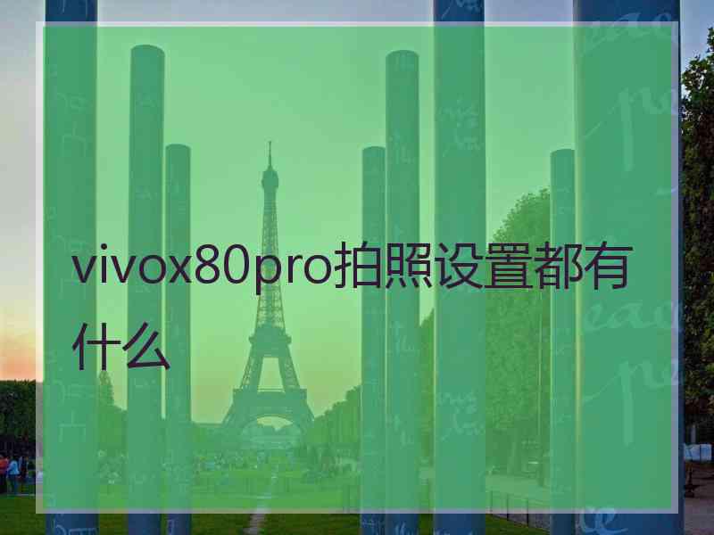 vivox80pro拍照设置都有什么