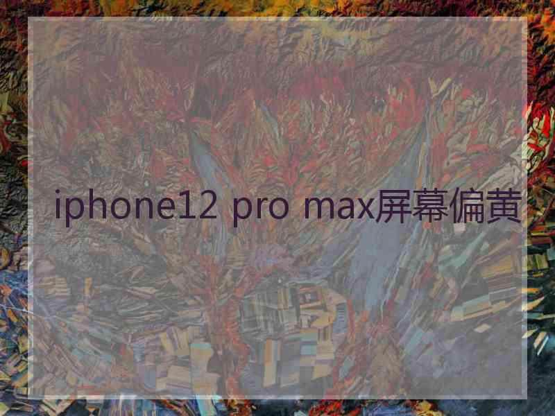 iphone12 pro max屏幕偏黄