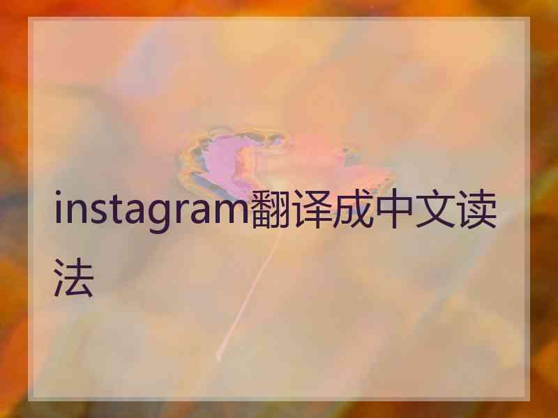 instagram翻译成中文读法