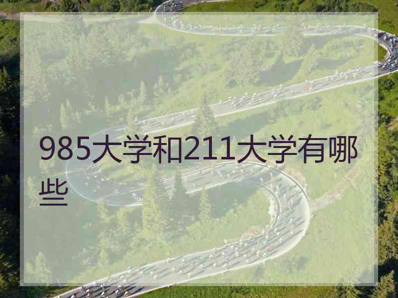 985大学和211大学有哪些