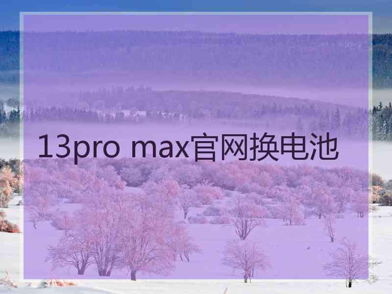 13pro max官网换电池