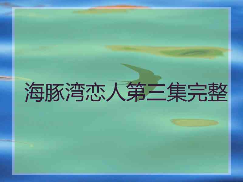 海豚湾恋人第三集完整