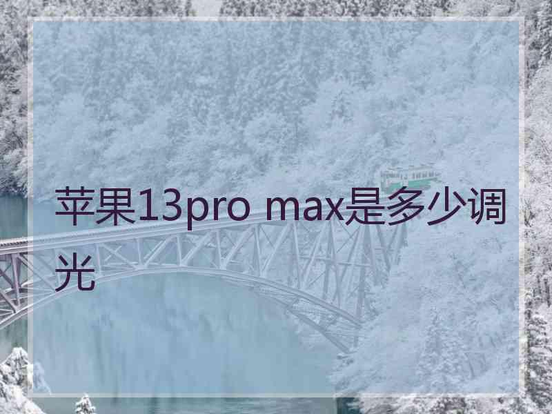 苹果13pro max是多少调光