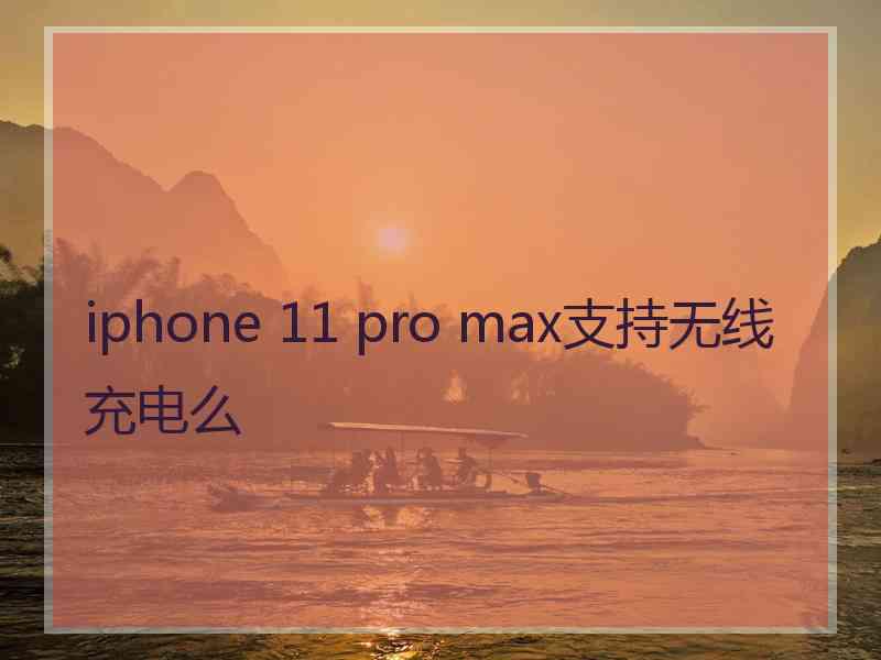 iphone 11 pro max支持无线充电么