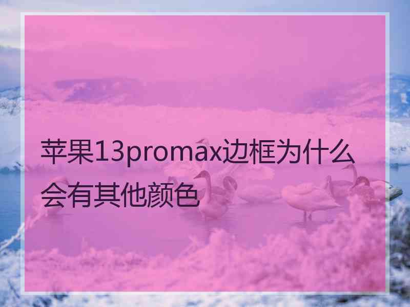 苹果13promax边框为什么会有其他颜色