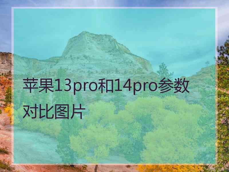 苹果13pro和14pro参数对比图片