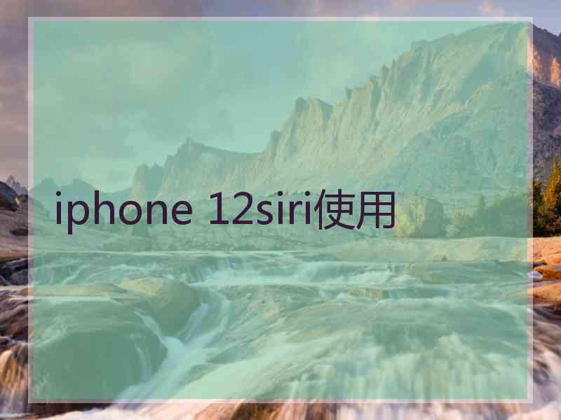 iphone 12siri使用