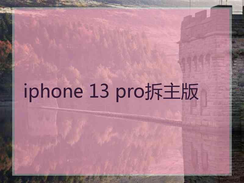 iphone 13 pro拆主版