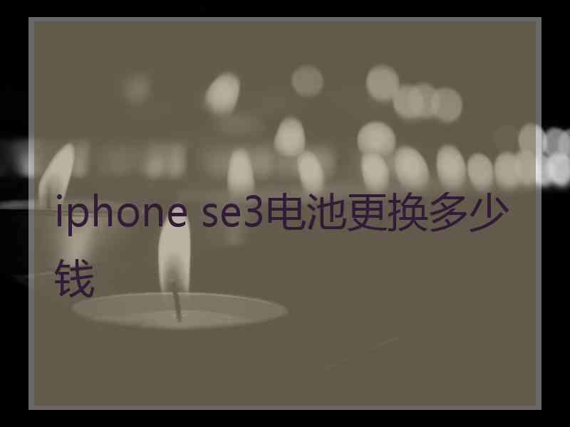 iphone se3电池更换多少钱