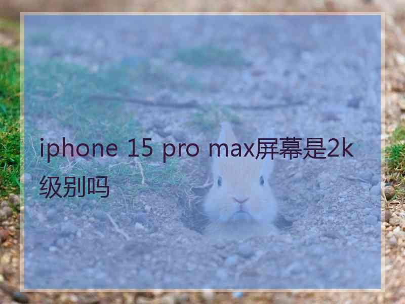 iphone 15 pro max屏幕是2k级别吗