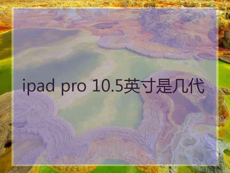 ipad pro 10.5英寸是几代