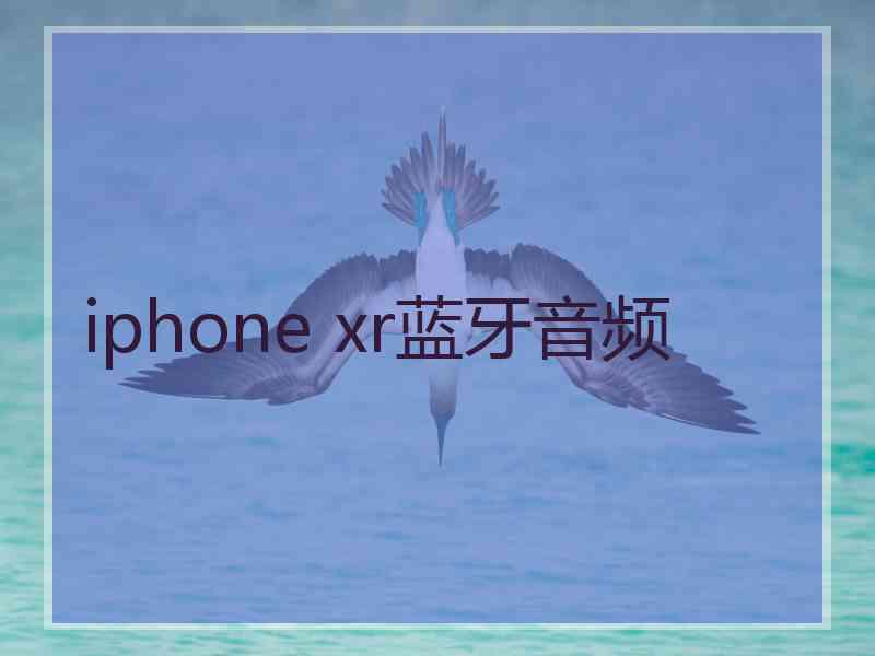 iphone xr蓝牙音频