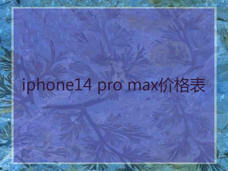 iphone14 pro max价格表