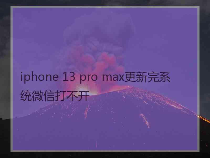 iphone 13 pro max更新完系统微信打不开