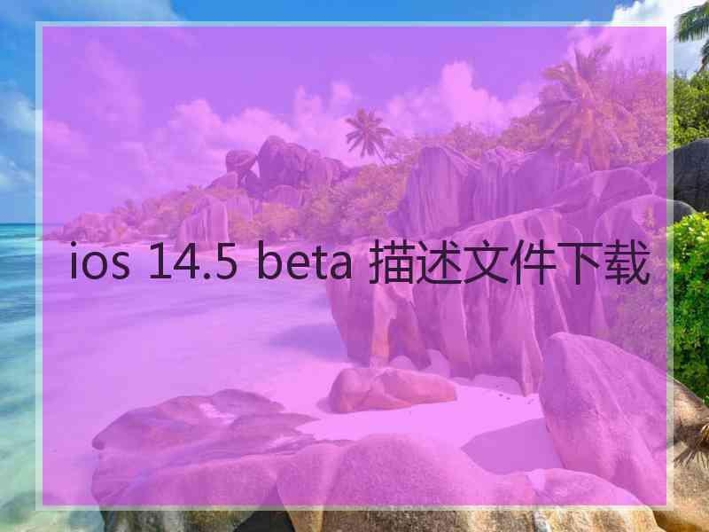 ios 14.5 beta 描述文件下载