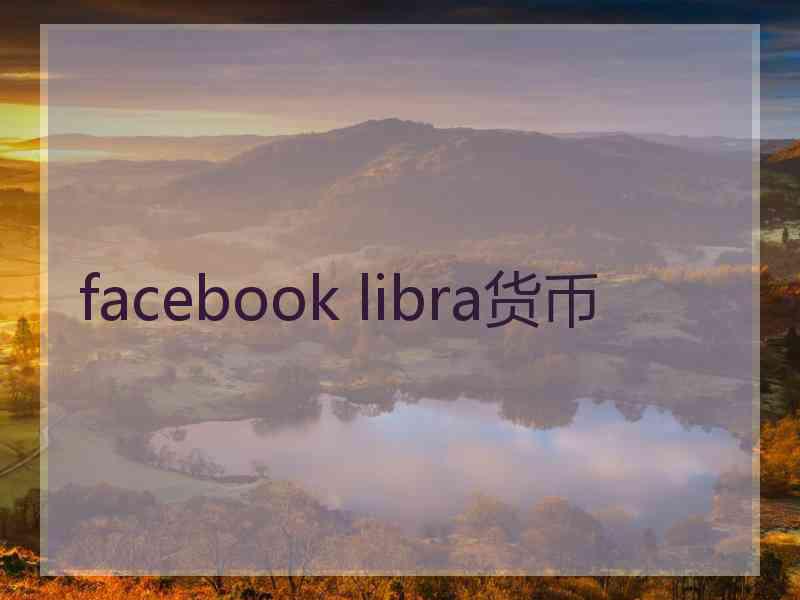 facebook libra货币