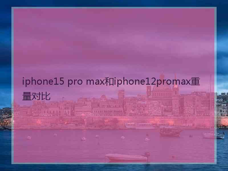 iphone15 pro max和iphone12promax重量对比