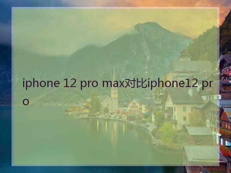 iphone 12 pro max对比iphone12 pro