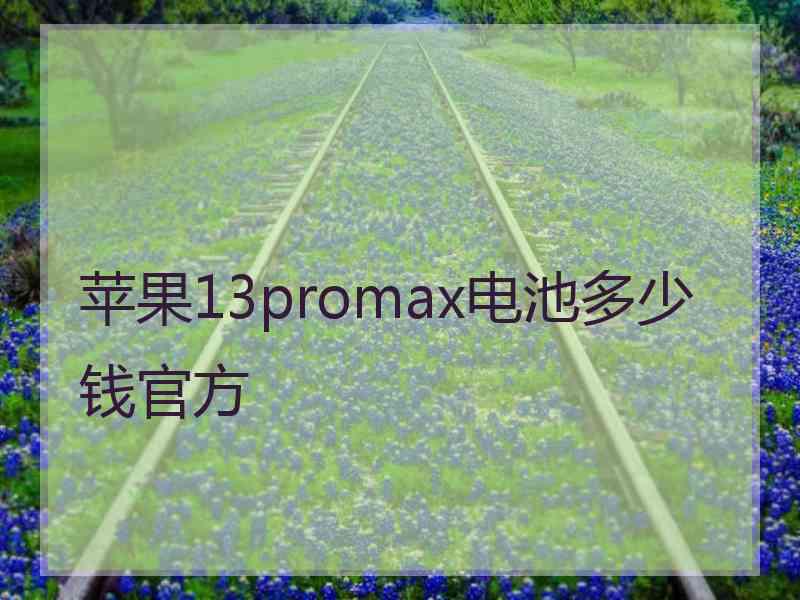 苹果13promax电池多少钱官方