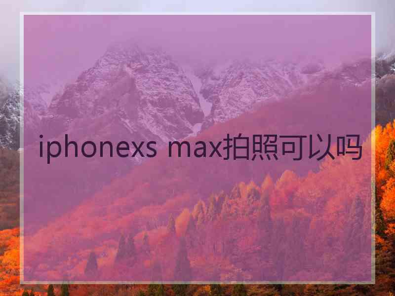 iphonexs max拍照可以吗