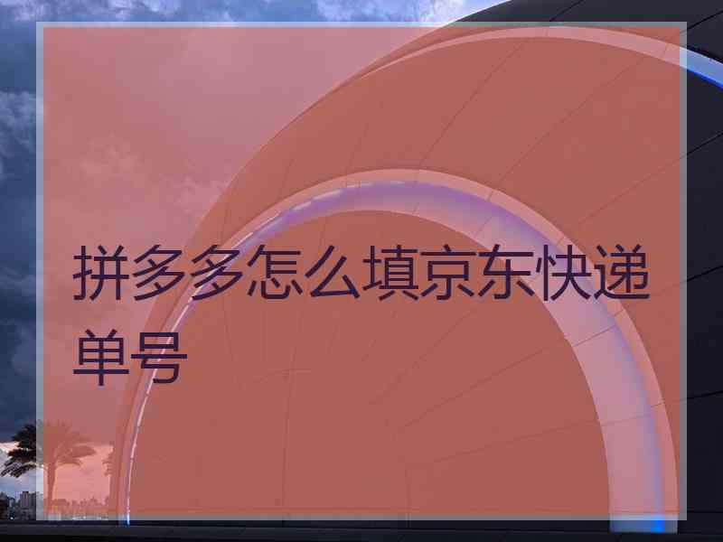 拼多多怎么填京东快递单号