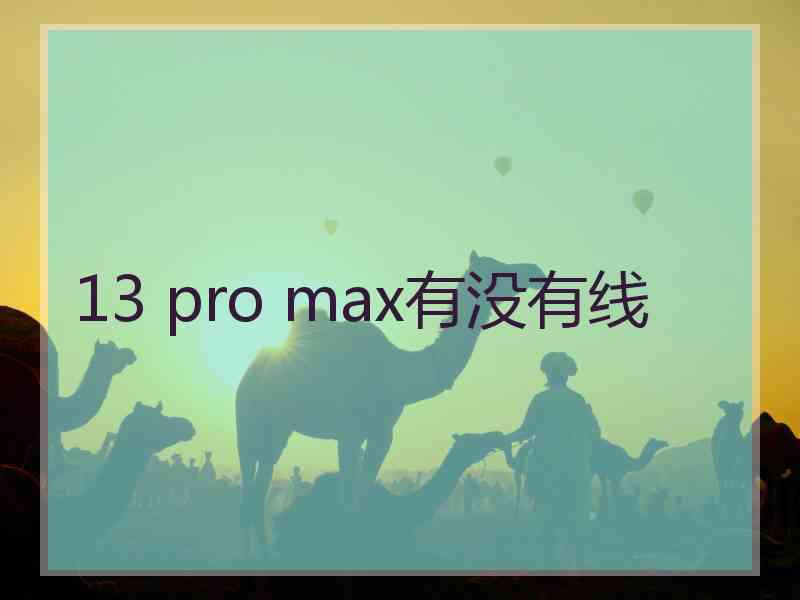 13 pro max有没有线