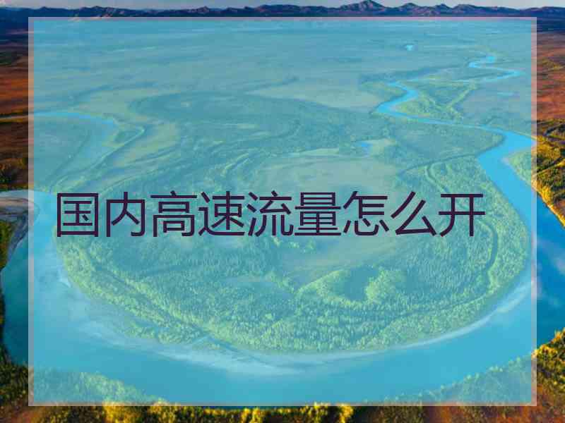 国内高速流量怎么开