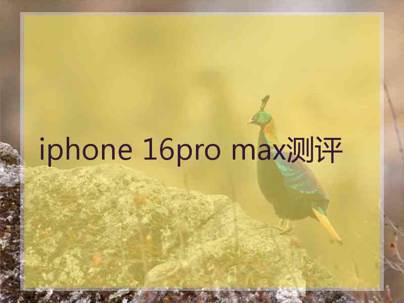 iphone 16pro max测评