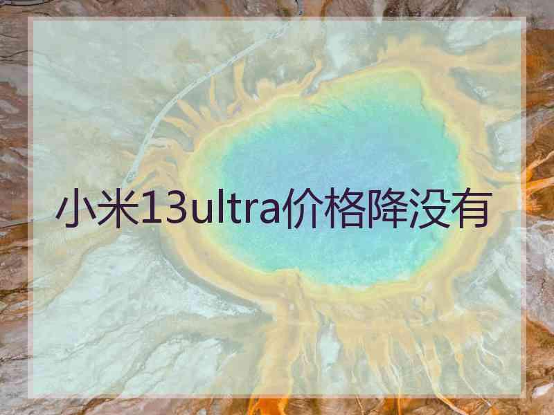 小米13ultra价格降没有