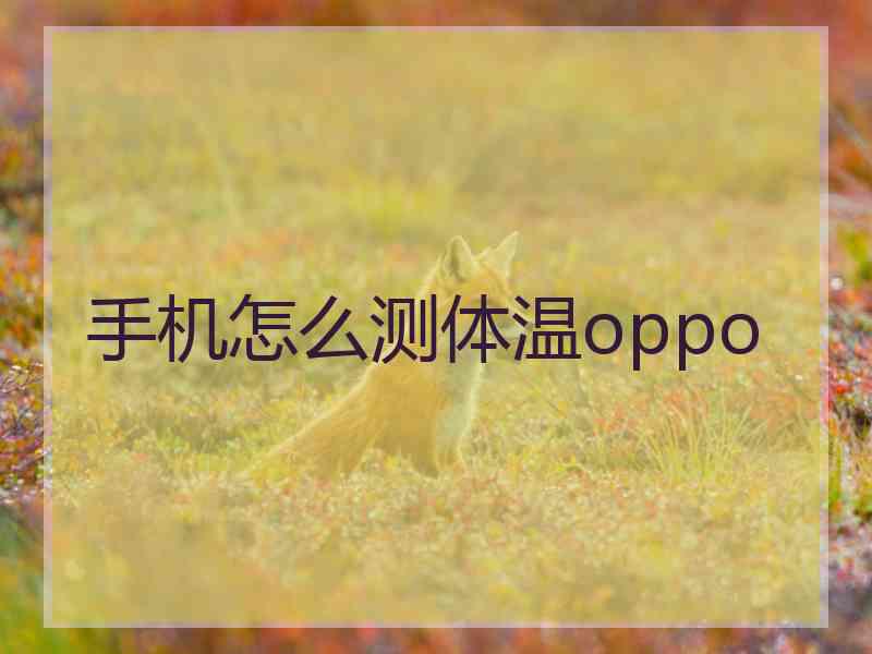 手机怎么测体温oppo