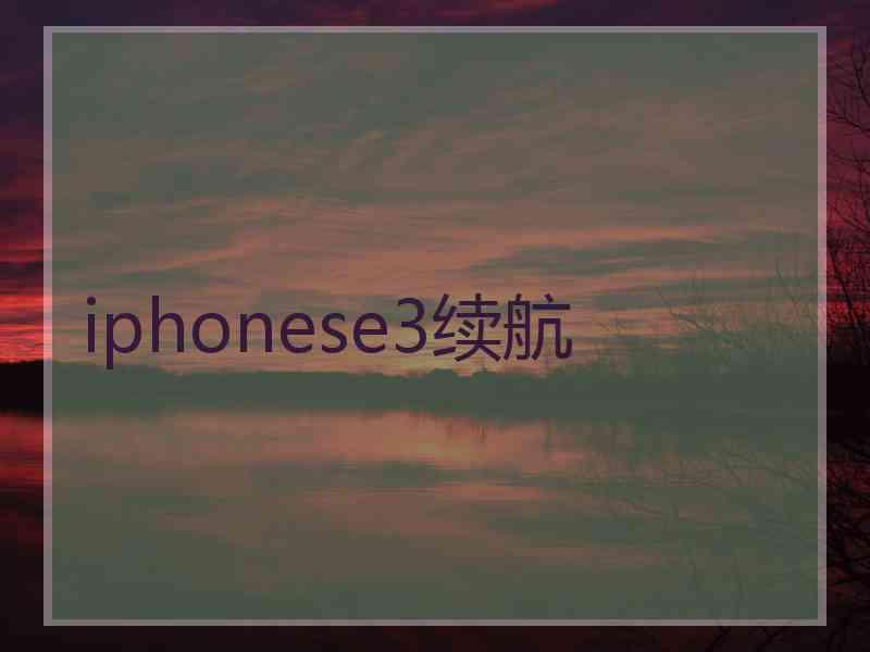 iphonese3续航