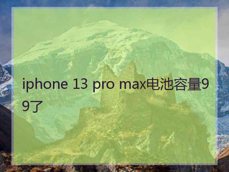 iphone 13 pro max电池容量99了