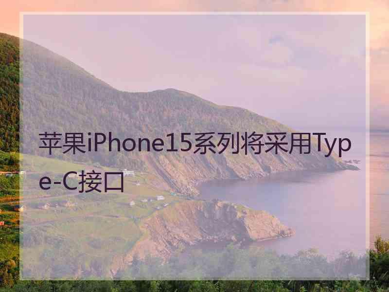 苹果iPhone15系列将采用Type-C接口