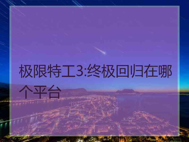 极限特工3:终极回归在哪个平台