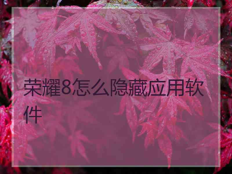 荣耀8怎么隐藏应用软件