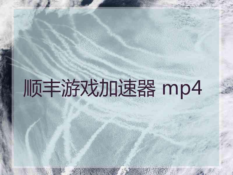 顺丰游戏加速器 mp4