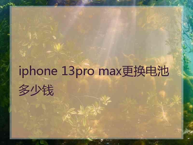 iphone 13pro max更换电池多少钱