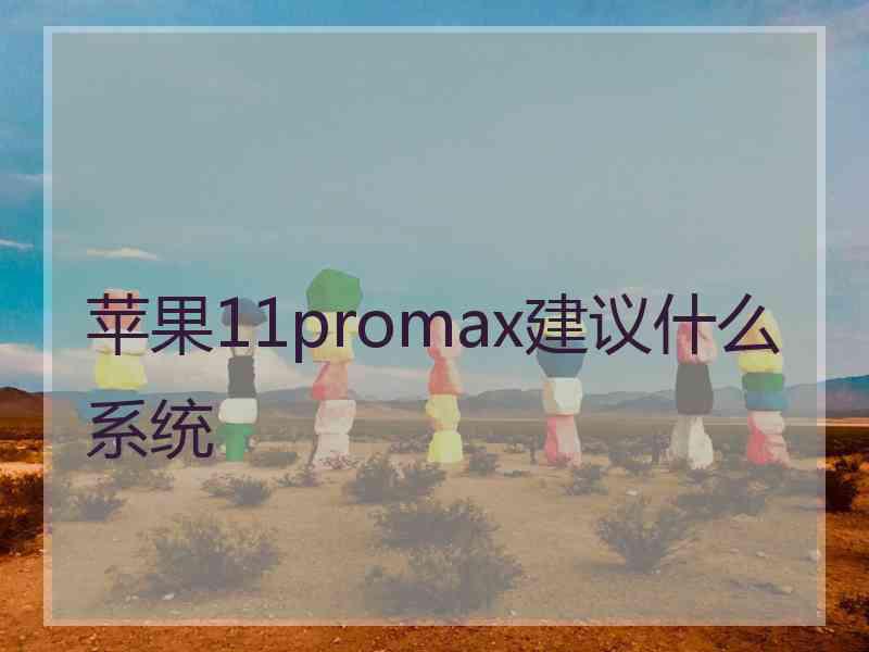 苹果11promax建议什么系统