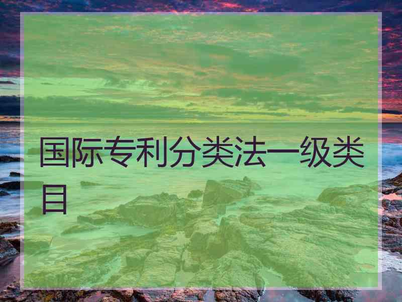 国际专利分类法一级类目