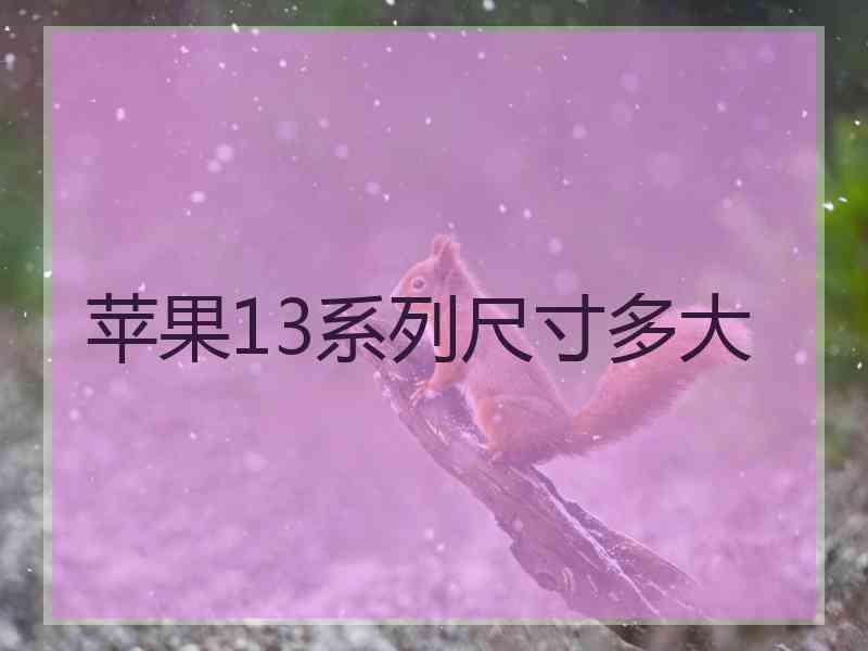 苹果13系列尺寸多大